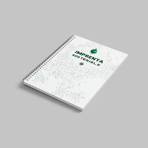 Cuadernos o libretas personalizados de imprenta sostenible con espiral