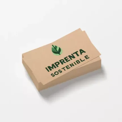 Tarjetas Kraft de imprenta sostenible a modo de muestra