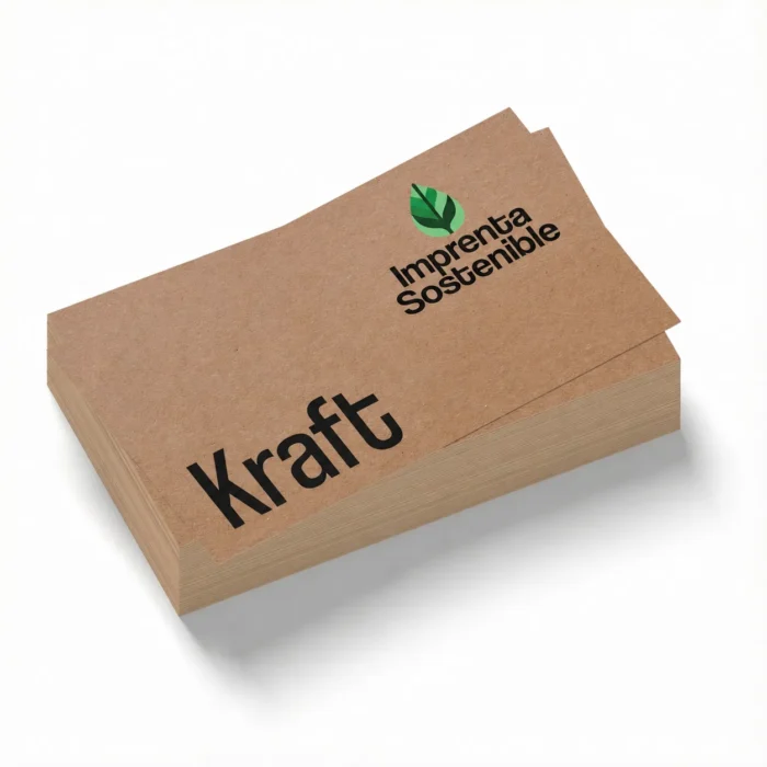 Tarjetas Kraft ecológicas con acabado natural para marca sostenible