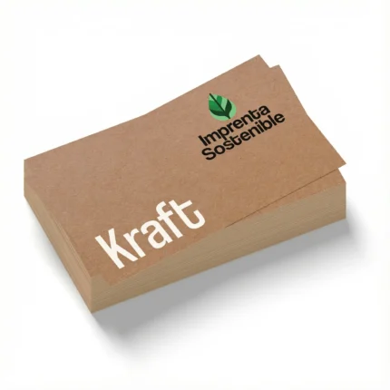 Tarjetas impresas en papel kraft