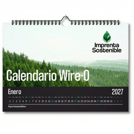 Imagen de un calendario de pared con wire-o