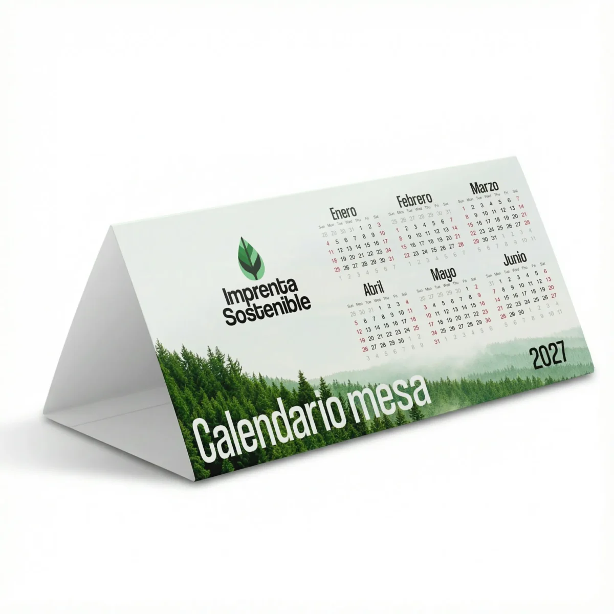 Calendario triangular montado para mesas